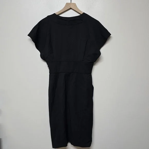 Kenzo Womens Black Front Wrap Knee‎ Length Dress Sz 38 Academia Office Business